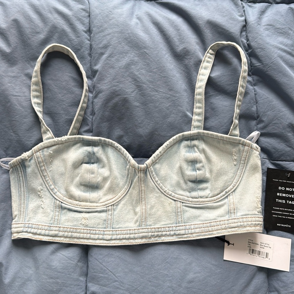 Retrofete denim top - new with tags